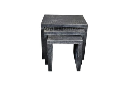 3 LEATHER NESTING TABLES