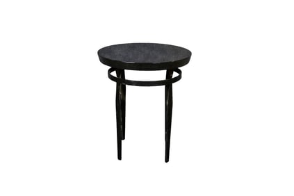 GRANITE TOP IRON BASE ACCENT TABLE/PLANT STAND