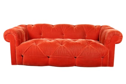 JOHN ROBERT SCOTT MOHAIR TUFTED SOFA