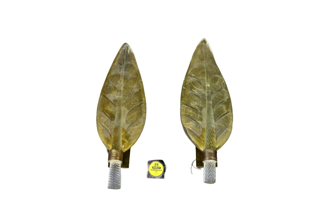 PAIR MURANO LARGE SCALE LEAF FORM SCONCES (1 of 10)