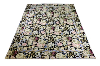 FLORAL NEEDLEPOINT TAPESTRY