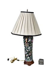CHINESE FAMILLE PORCELAIN VASE CONVERTED TO LAMP