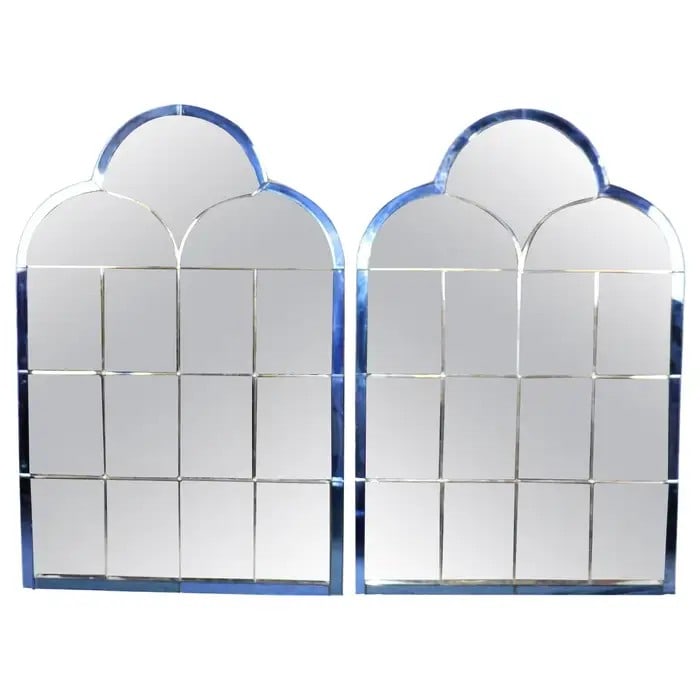 PAIR COBALT BLUE GLASS ART DECO MIRRORS (1 of 8)