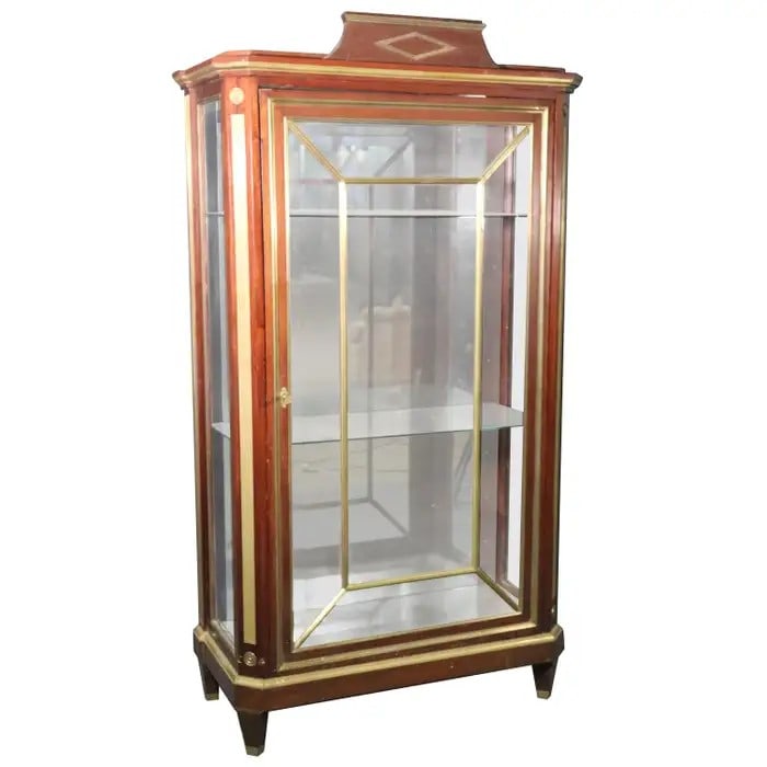 DIRECTOIRE STYLE RUSSIAN BALTIC MAHOGANY CHINA CABINET/VITRINE (1 of 14)
