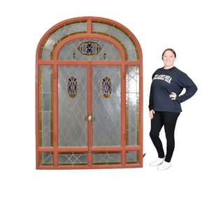 LARGE LEADED GLASS WINDOW