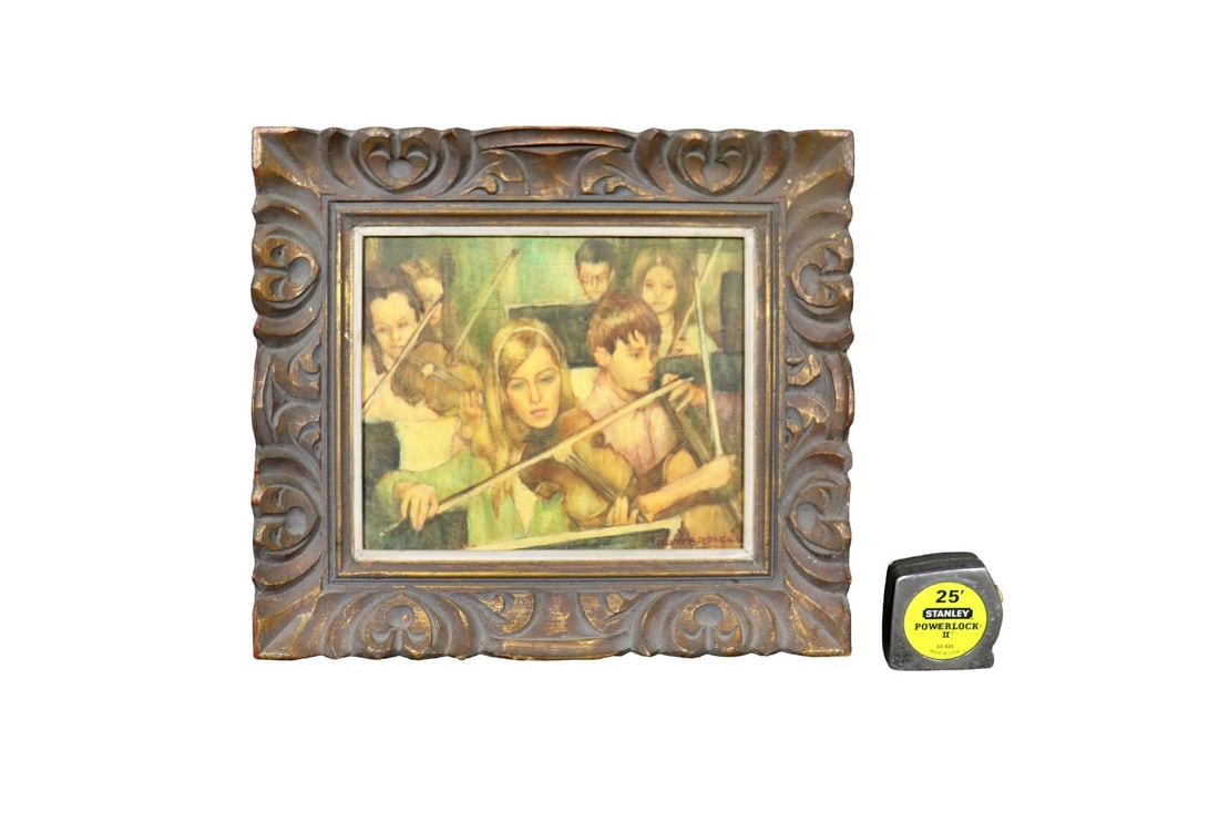 SIGNED BUTTERFIELD PAINTING MUSICIANS: Signed Butterfield lower right. On board. Framed measures 15" h x 17" w x 1 1/2" d. Painting measures 9 1/2" h x 11 5/8" d.