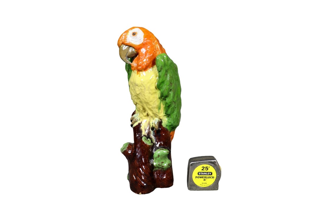 TERRACOTTA GLAZED PARROT FIGURINE (1 of 8)