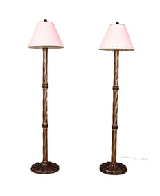 PAIR MURANO GLASS FLOOR LAMPS