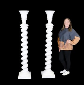 PAIR RARE FRENCH SURREALIST JEAN-CHARLES MOREUX FLOOR LAMPS