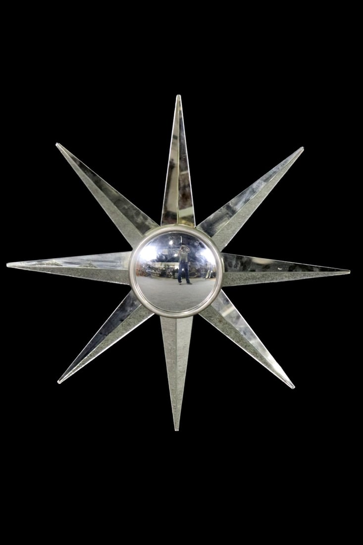 ENGLISH SILVER STAR HANGING MIRROR (1 of 7)