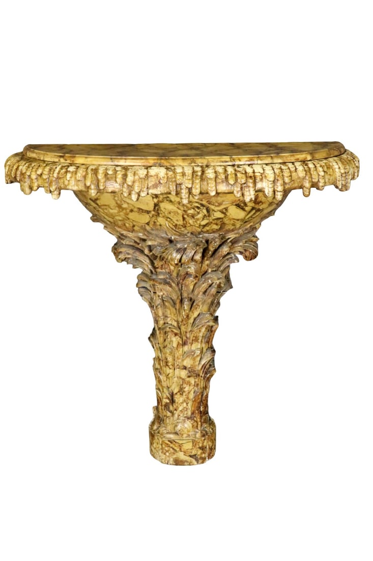 ANTIQUE CARVED WOOD SERGE ROCHE STYLE CONSOLE (1 of 9)