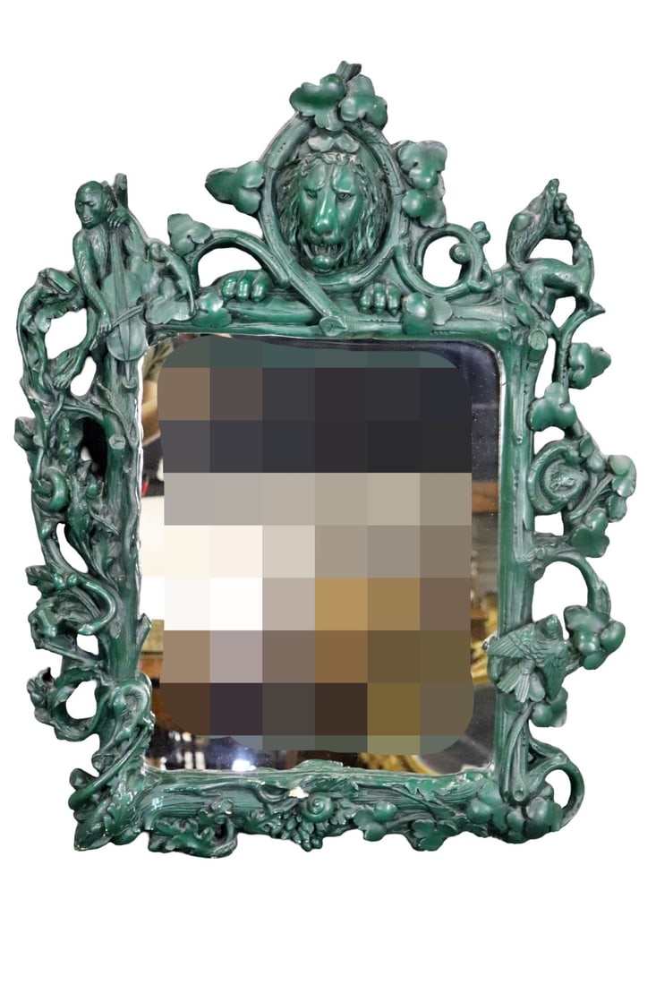 REGENCY STYLE MIRROR: Painted. Composition. Molded. 40" h x 31" w x 5" d.