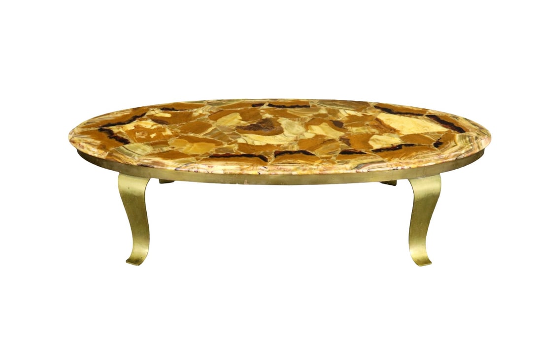 ARTURO PANI MULLER BROTHERS BRASS & ONYX COFFEE TABLE (1 of 10)