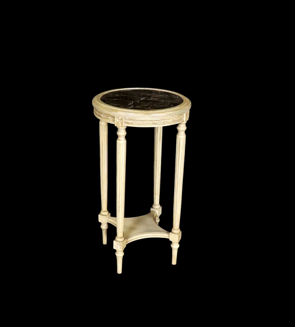 LOUIS XV STYLE MARBLE TOP ROUND TABLE (1 of 8)