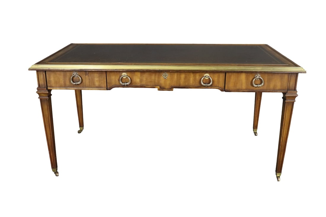 SLIGH BRONZE MOUNTED LEATHER TOP DESK (1 of 16)