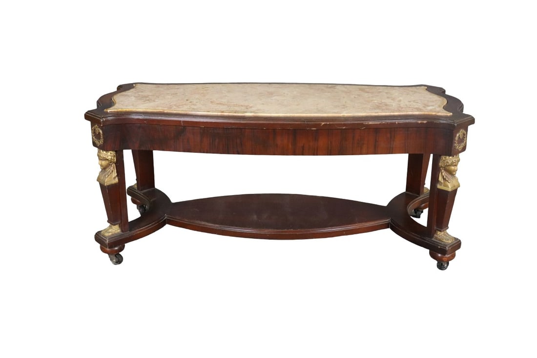 EMPIRE BRONZE MOUNTED MARBLE TOP COFFEE TABLE (1 of 10)