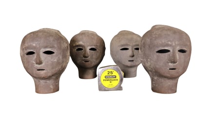 4 JAPANESE POTTERY SHOJI HAMADA HEADS OF WOMEN