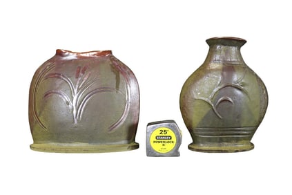 2 JAPANESE POTTERY UNSIGNED SHOJI HAMADA VASES