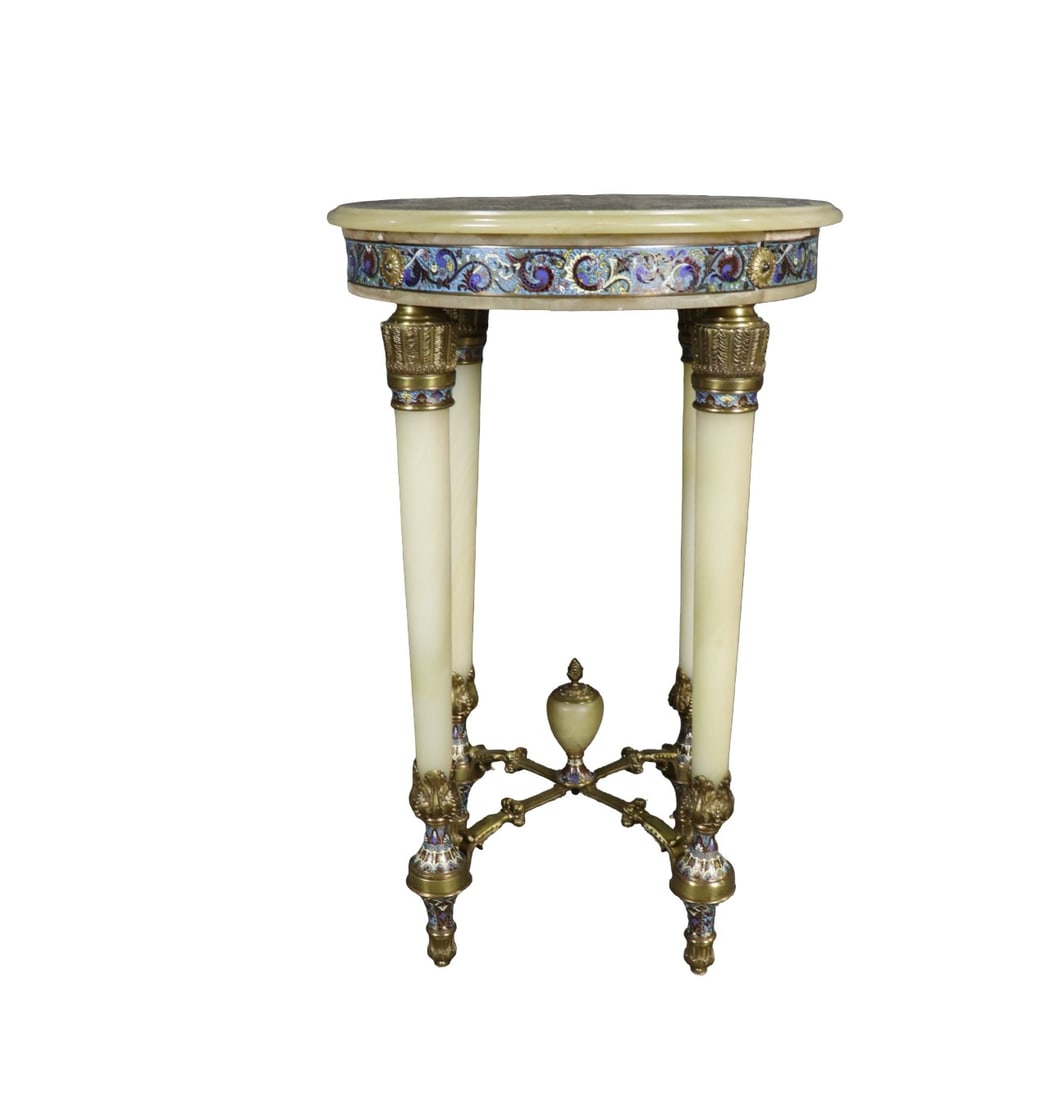 NAPOLEON III STYLE ONYX & BRASS NIGHT STAND (1 of 7)