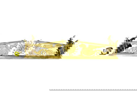 LOUIS XIV STYLE BRONZE FENDER: Bronze. 8 3/4" h x 42" w x 14" d.