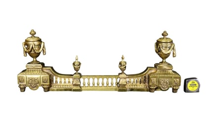 3 PIECE LOUIS XVI STYLE BRONZE CHENET