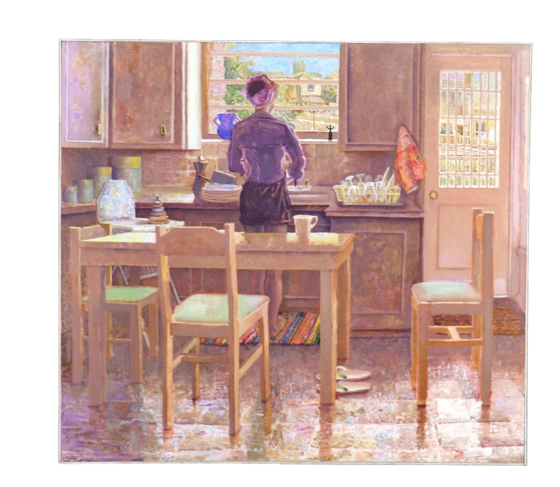 FRANK GALUSZKA "WOMAN IN SUMMER STORM" OIL ON CANVAS (1 of 16)