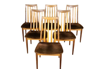 6 TEAK MID CENTURY MODERN DINING CHAIRS