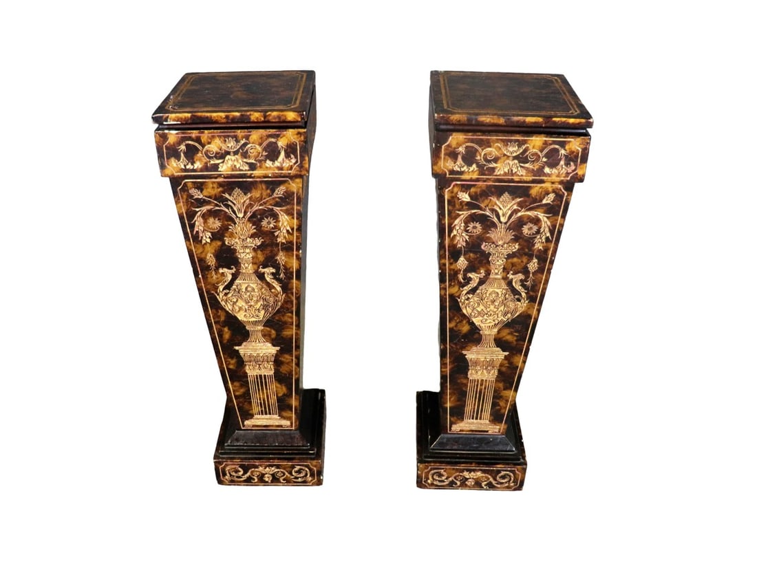 PAIR PAINTED SQUARE PEDESTALS (1 of 12)