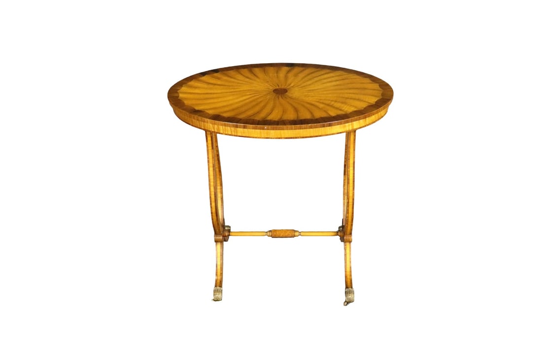 FRENCH REGENCY OVAL INLAID END TABLE (1 of 8)