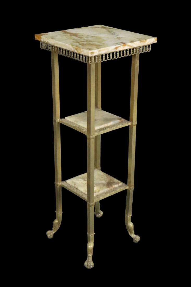 FRENCH VICTORIAN 3 TIER MARBLE TOP STAND (1 of 13)