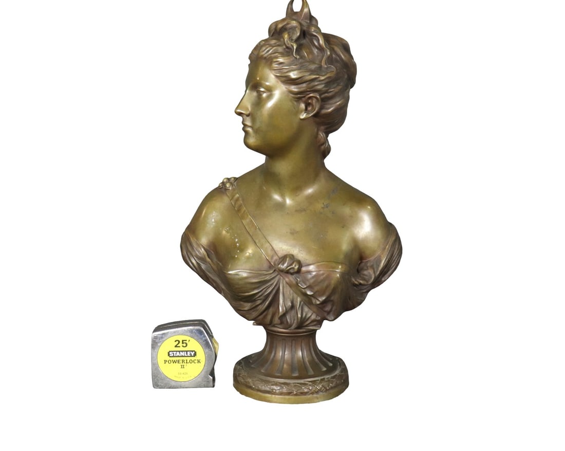 FRENCH BRONZE BUST OF A WOMAN (1 of 10)