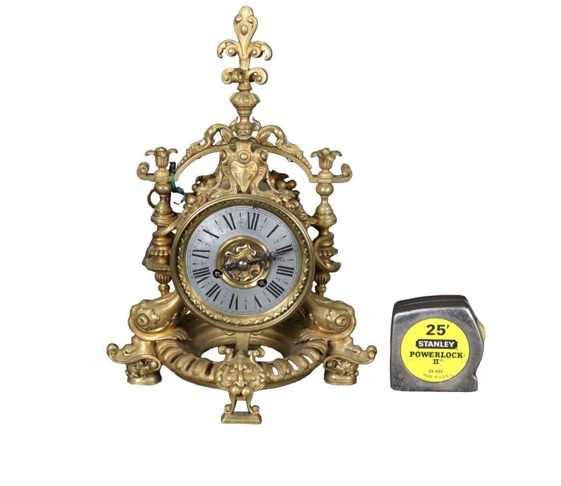 FRENCH VICTORIAN BRONZE MANTLE CLOCK (1 of 11)