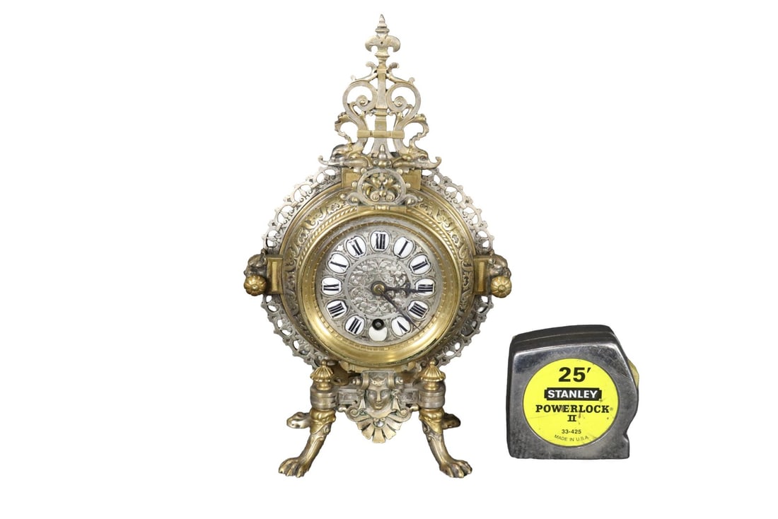 FRENCH VICTORIAN BALL & CLAW BRONZE CLOCK (1 of 12)