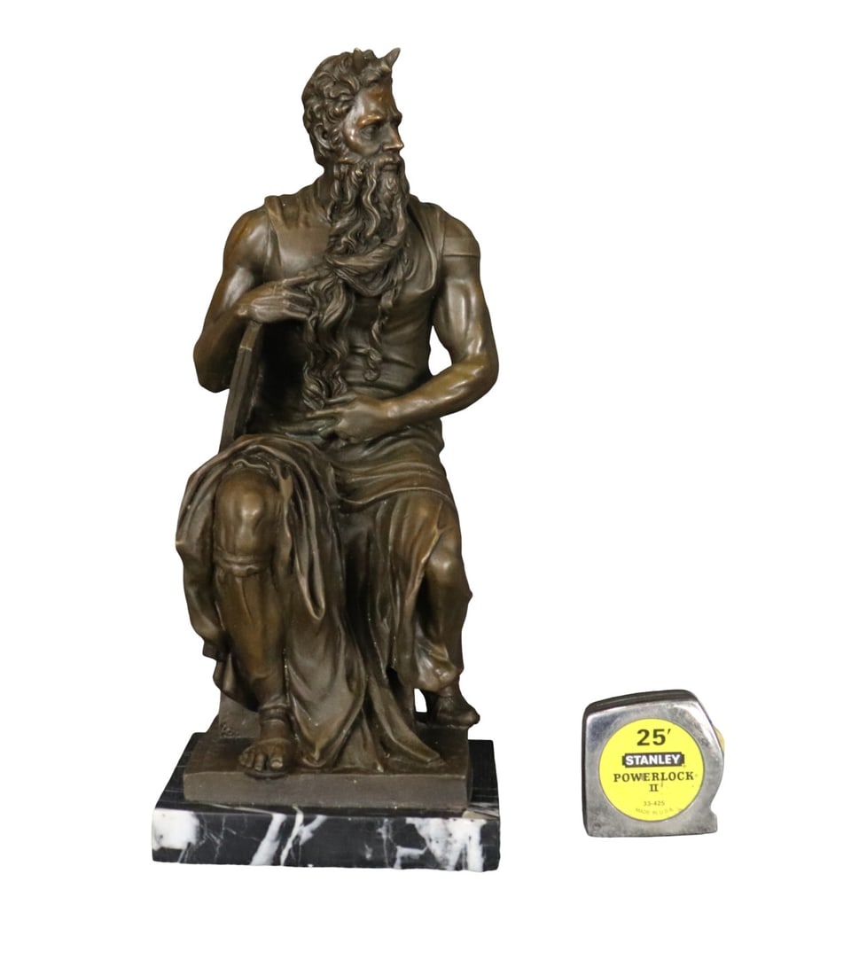 19TH C FRENCH BRONZE FIGURE OF MOSES (1 of 9)