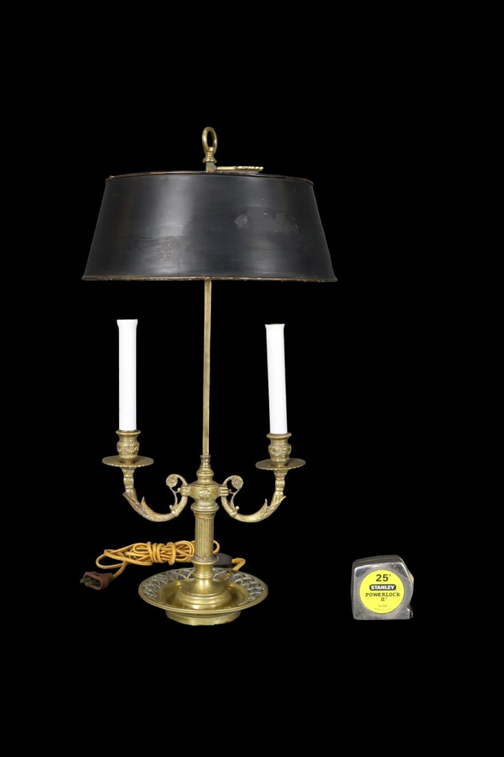 BRONZE 2 LIGHT TABLE LAMP WITH SHADE (1 of 8)