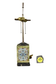 FRENCH ENAMEL BRONZE LAMP