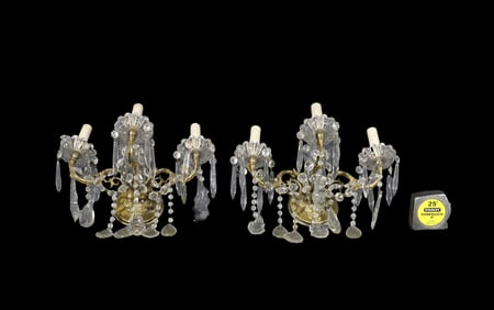 PAIR FRENCH LOUIS XVI STYLE 3 LIGHT SCONCES