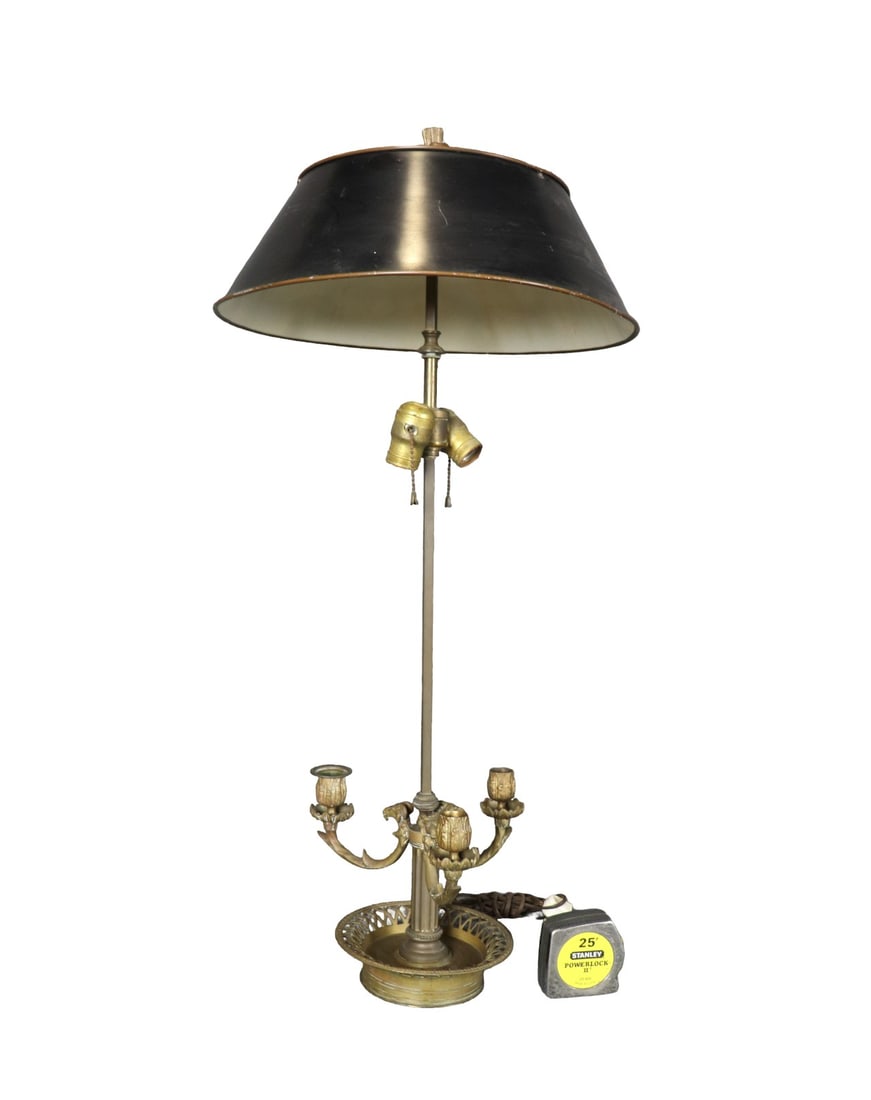 EMPIRE BRONZE LAMP WITH TOLE SHADE (1 of 12)