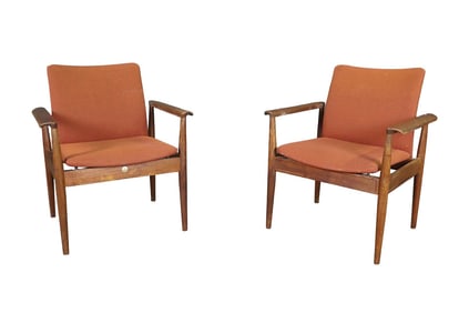 PAIR FRANCE & SONS DANISH ARM CHAIRS