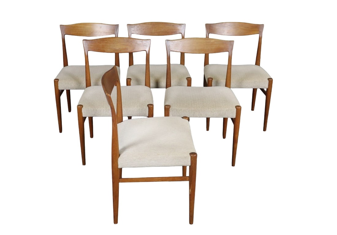 6 TEAK MID CENTURY MODERN UPHOLSTERED SIDE CHAIRS (1 of 13)