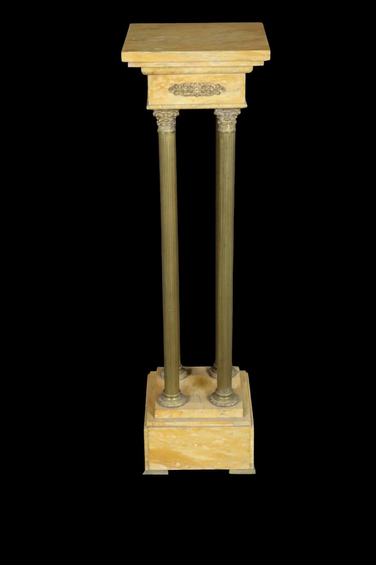 LOUIS XVI MARBLE 4 COLUMN SQUARE PEDESTAL (1 of 11)