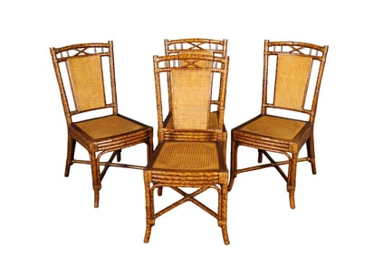 4 BAMBOO SIDE CHAIRS
