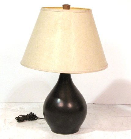 MERTZ for MARSHALL STUDIOS CERAMIC TABLE LAMP: Designed by Gordon & Jane Mertz for Marshall Studios. Very good condition. 15" to top of ceramic, 26 1/2" high overall.