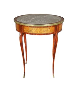 ROUND MARBLE TOP SIDE TABLE