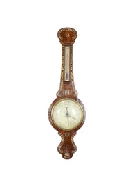 ENGLISH MOTHER OF PEARL CLOCK/BAROMETER