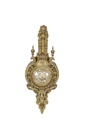 BRONZE/BRASS WALL CLOCK WITH WHITE NUMERICAL