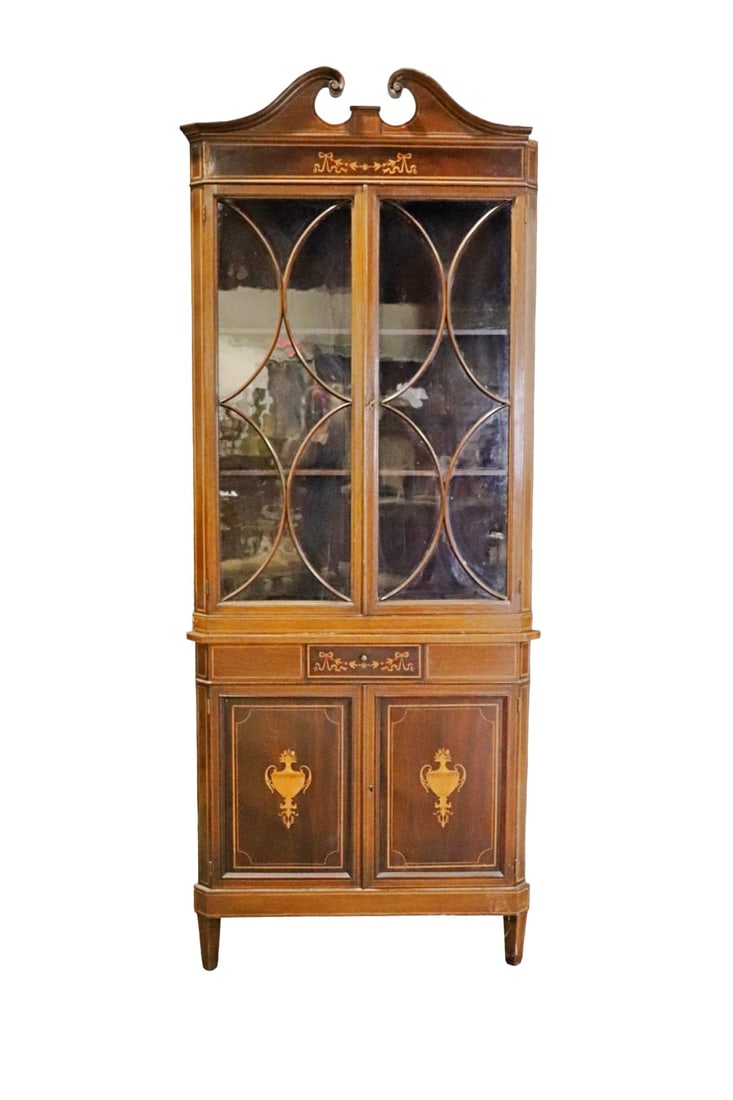 ENGLISH 2 PIECE CORNER CABINET (1 of 15)