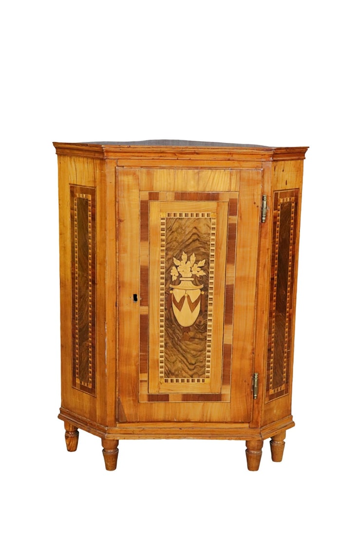 18TH C INLAID DUTCH MARQUETRY CORNER CABINET (1 of 13)