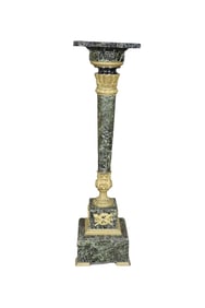 VERDI GREEN MARBLE & BRONZE MOUNTED PEDESTAL