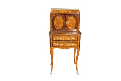 INLAID BRASS MOUNTED LADIES DESK